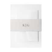 Einfache Hochzeit von Light Gray Monogram Einladungsbanderole (Vorderseite Beispiel)