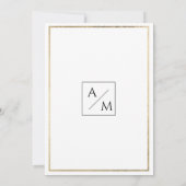 Einfache Hochzeit von Luxus und weißem Blattgold Einladung (Rückseite)