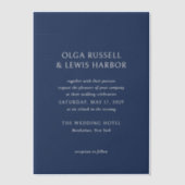 Einfache Hochzeit von Marine und Cream Pergament Einladungen (Vorderseite)