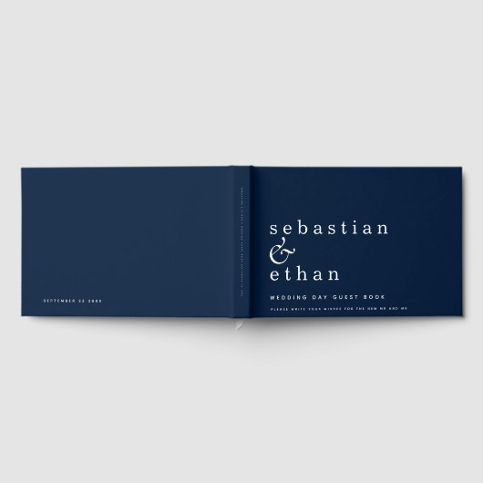 Einfache Hochzeit von Marine und Weiß oder jeder F Gästebuch (Voll)