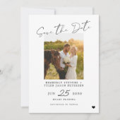 Einfache Hochzeit von modernen Skripten für Fotos Save The Date (Vorderseite)