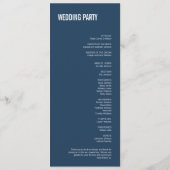 Einfache Hochzeit von Navy-Typografie Programm (Rückseite)