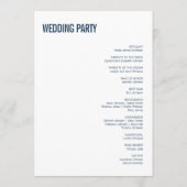 Einfache Hochzeit von Navy-Typografie Programm (Rückseite)