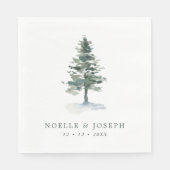 Einfache Hochzeit von Pinienbäumen Serviette (Vorderseite)