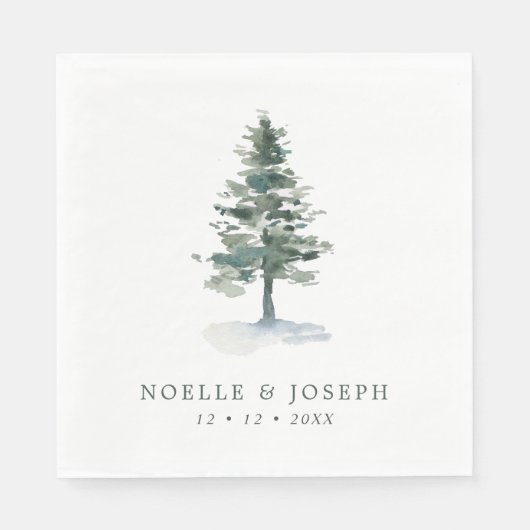 Einfache Hochzeit von Pinienbäumen Serviette (Vorderseite)