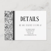 Einfache Hochzeit von Silber und Schwarz Begleitkarte (Vorderseite)