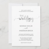 Einfache Hochzeit von Silberfolien Einladung (Vorderseite)