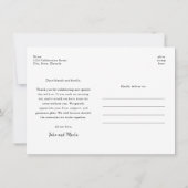 Einfache Hochzeit von Skript-Fotos Dankeskarte (Rückseite)