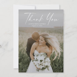 Einfache Hochzeit von Skript-Fotos Dankeskarte