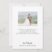 Einfache Hochzeit von Skript-Fotos Dankeskarte (Rückseite)