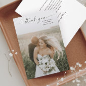 Einfache Hochzeit von Skript-Fotos Dankeskarte