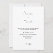 Einfache Hochzeit von Skript-Fotos Einladung (Vorderseite)