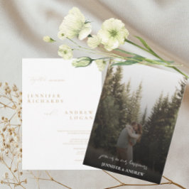 Einfache Hochzeit von Skript-Fotos Einladung