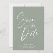 Einfache Hochzeit von Skript-Fotos Save The Date (Vorderseite)
