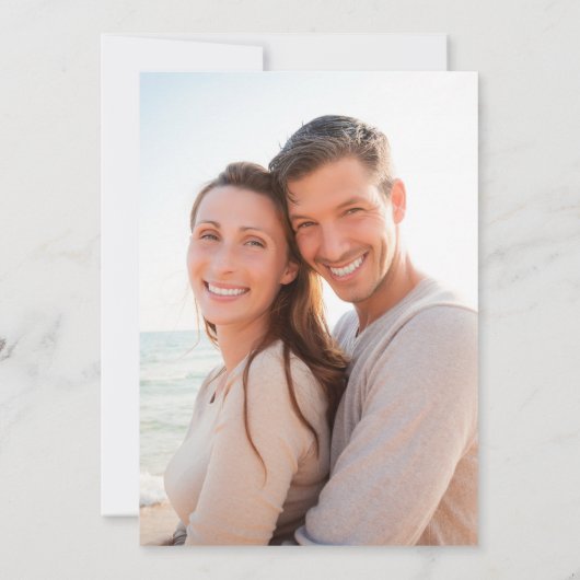 Einfache Hochzeit von Skript-Fotos Save The Date (Rückseite)