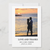 Einfache Hochzeit von Text und Bild Dankeskarte (Vorderseite)