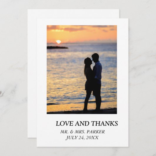 Einfache Hochzeit von Text und Bild Dankeskarte (Vorne/Hinten)