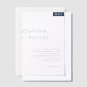 Einfache Hochzeit von Thin Navy Blue Typografy Pergament Einladungen (Versetzt)