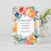 Einfache Hochzeit von Wasserfarben: Das Datum spei Save The Date (Stehend Vorderseite)