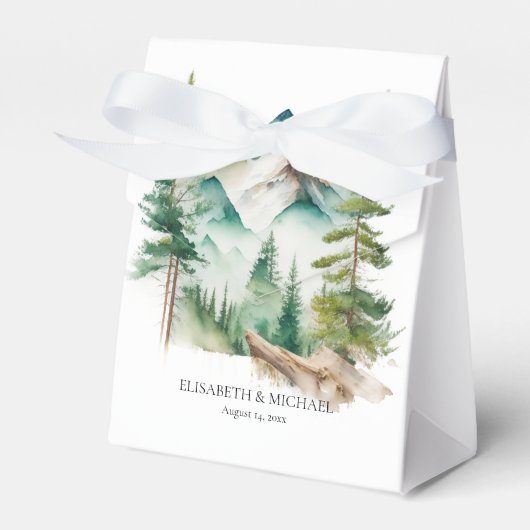 Einfache Hochzeit von Wasserfarben und Pinien Geschenkschachtel (Vorderseite)