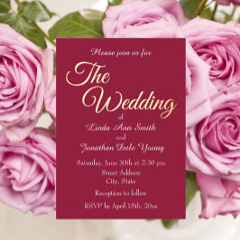 Einfache Hochzeit von Wein Folieneinladung