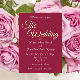 Einfache Hochzeit von Wein Folieneinladung