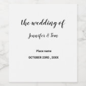 einfache Hochzeit Weinetikett (Einzelnes Label)