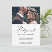 Einfache Hochzeitaufschiebung Neues Foto Ankündigung (Stehend Vorderseite)