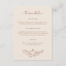 Einfache Hochzeiten im Herbst Begleitkarte