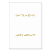 Einfache Hochzeiten Platzkarten Gold und Weiß Tischnummer (Vorderseite)