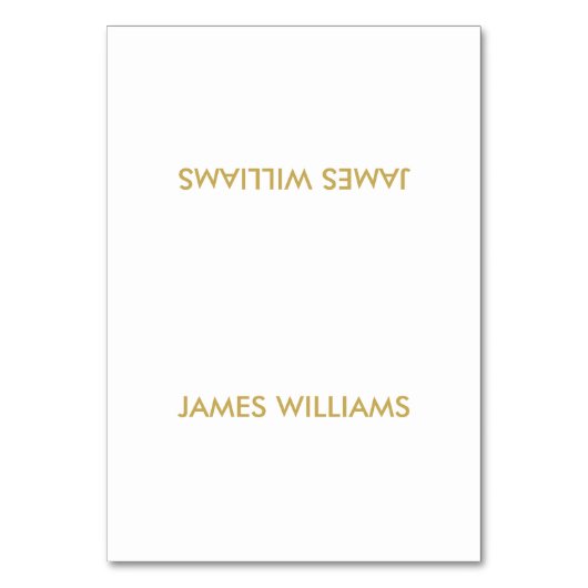 Einfache Hochzeiten Platzkarten Gold und Weiß Tischnummer (Vorderseite)