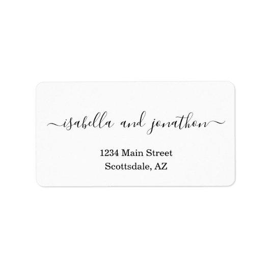 Einfache Hochzeiten-Rücksendeadressen-Aufkleber Adressaufkleber (Vorne)