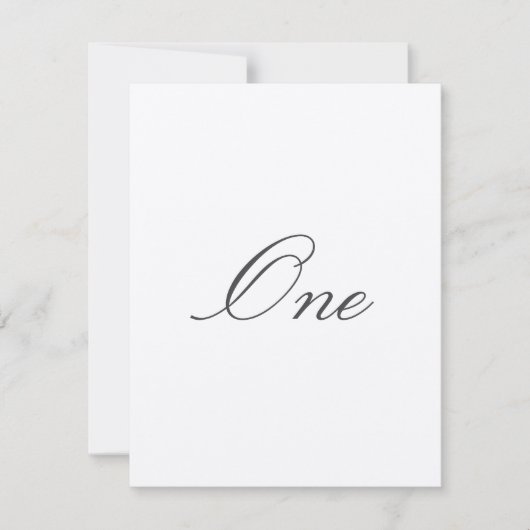 Einfache Hochzeiten-Tischnummern Einladung (Vorderseite)