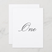 Einfache Hochzeiten-Tischnummern Einladung (Vorne/Hinten)