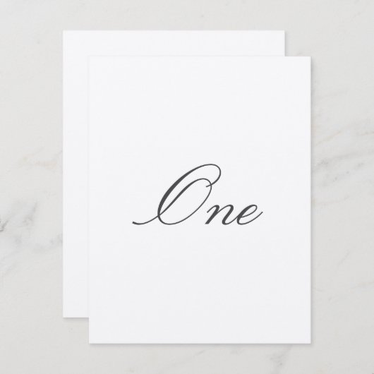 Einfache Hochzeiten-Tischnummern Einladung (Vorne/Hinten)
