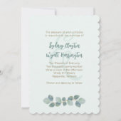 Einfache Hochzeitfeier Eukalyptus-Blätter Einladung (Vorderseite)