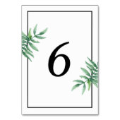 Einfache Hochzeitkarte für die Tischnummer (Vorderseite)