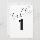 Einfache Hochzeitkarten-Tischnummer Einladung (Vorderseite)