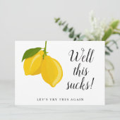 Einfache Hochzeitlemonen ändern das Datum verschob Einladung (Stehend Vorderseite)