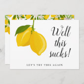 Einfache Hochzeitlemonen ändern das Datum verschob Einladung (Vorne/Hinten)