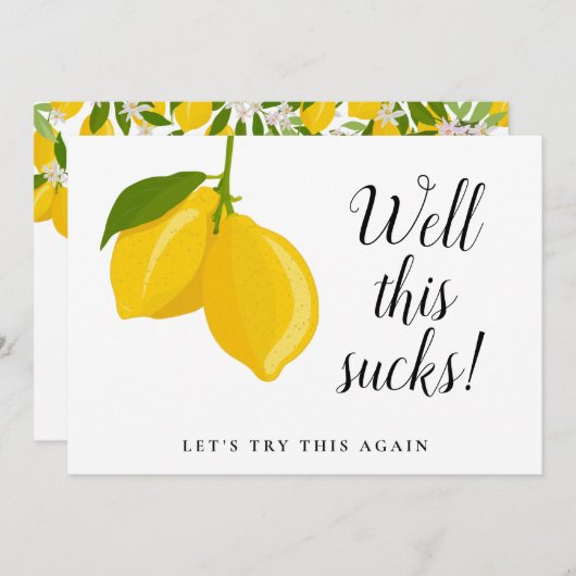 Einfache Hochzeitlemonen ändern das Datum verschob Einladung (Vorne/Hinten)