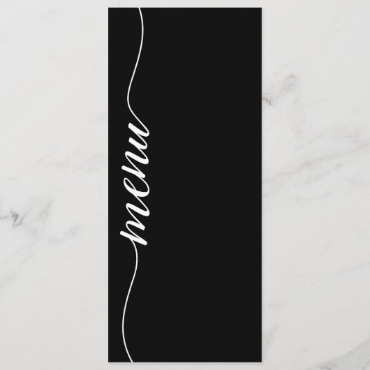 Einfache Hochzeitmenü Elegantes Skript Menükarte (Rückseite)