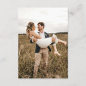 Einfache Hochzeitmonogramm Hochladen Foto QR Code Begleitkarte (Rückseite)