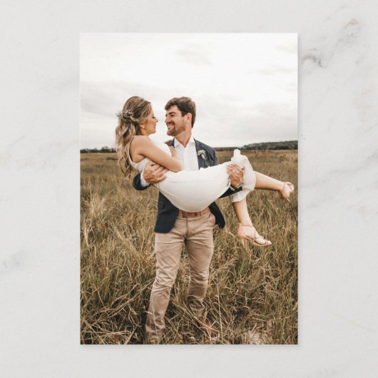 Einfache Hochzeitmonogramm Hochladen Foto QR Code Begleitkarte (Rückseite)