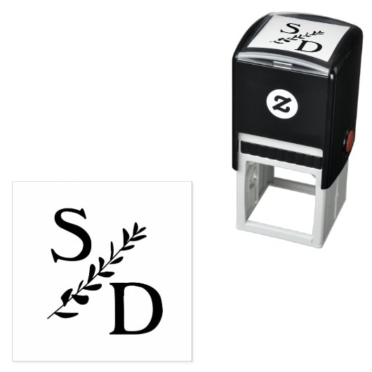 Einfache Hochzeitmonogramm mit Initialen Permastempel (Beispiel)