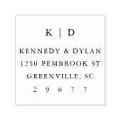 Einfache Hochzeitmonogramm-Rücksendeadresse Permastempel (Design)