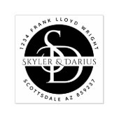 Einfache Hochzeitmonogramm-Rücksendeadresse Permastempel (Design)