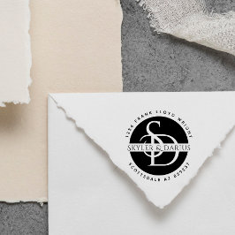 Einfache Hochzeitmonogramm-Rücksendeadresse Permastempel