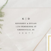 Einfache Hochzeitmonogramm-Rücksendeadresse Permastempel