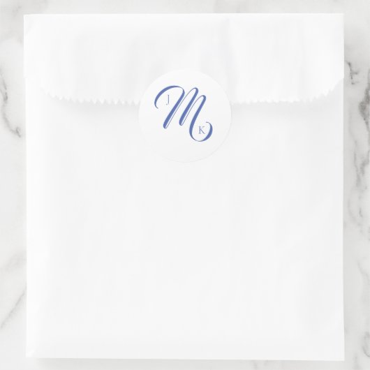 Einfache Hochzeitmonogramm Runder Aufkleber (Tasche)